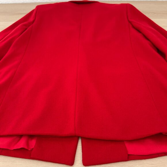 Vintage Dumas 100% Wool Women's Holiday Red Blazer Large 8-10 / Made in the USA - Picture 5 of 16